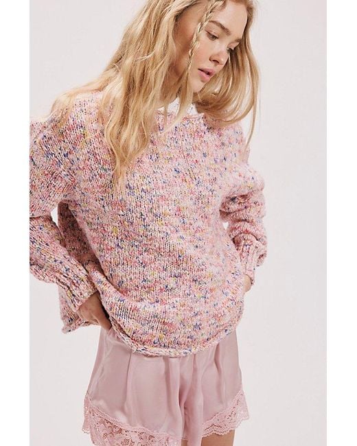 Free People Brown Coastline Space Dye Knit Pullover