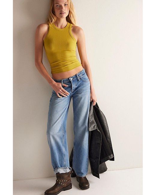 Free People Yellow So Soft Seamless Modal Tank