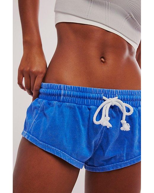 Free People Blue Cool About It Micro Shorts