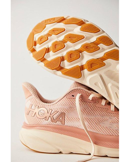 Hoka One One Pink Hoka Clifton 9 Sneakers