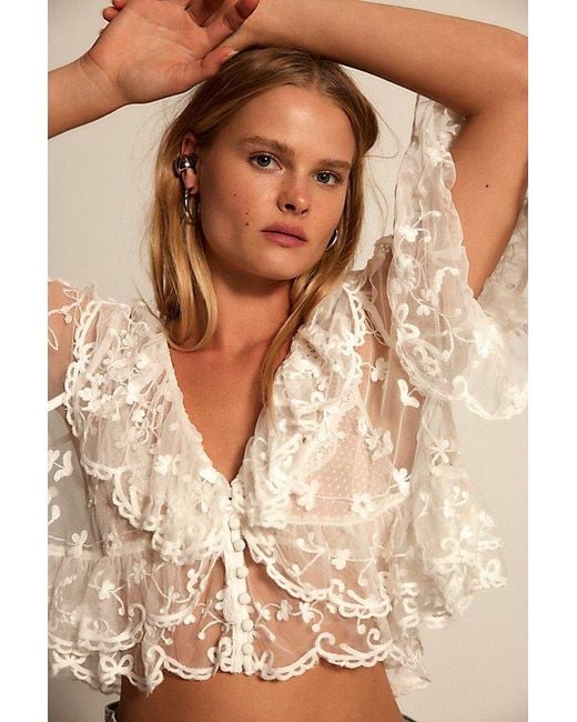 LoveShackFancy Natural Vessia Top By