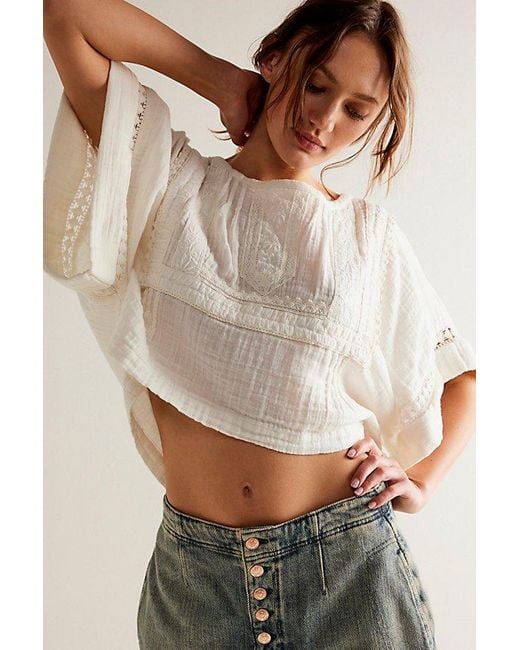 Free People Natural Eden Lace Tee