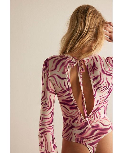 Nightcap Pink Playa Mesh Long Sleeve Bodysuit