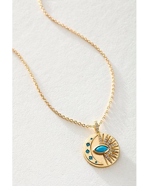 Joy Dravecky Jewelry Natural Venus Moon Necklace At Free People In Turquoise