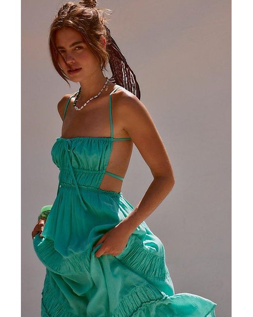 free people green strapless dress Taking Sides Maxi in free people green maxi dress