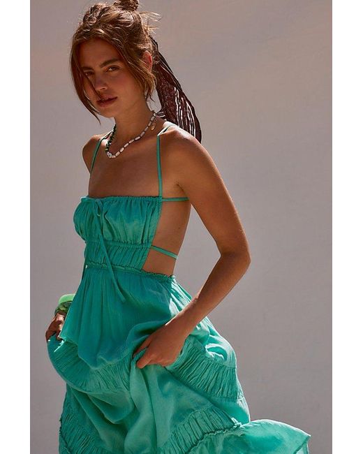 free people green satin dress Nigel Preston Wrap Soho Dress at Free People in Green, Size: XS