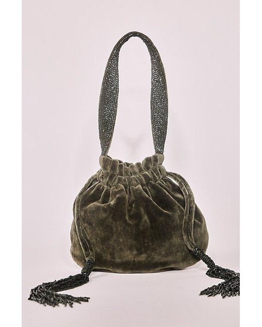 Free People Green Valentina Velvet Pouch