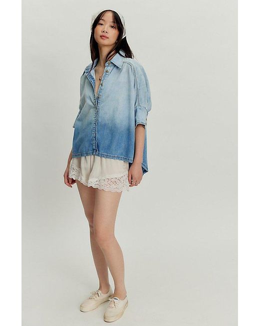 Free People Blue Seaside Denim Button Down