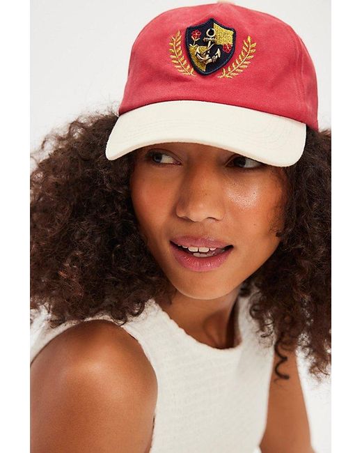 Free People Red Anchor Charmed Baseball Hat