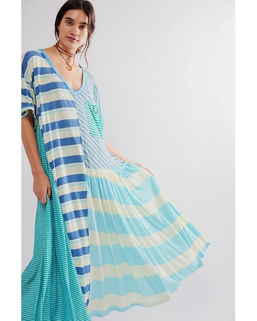 Free People Blue Shellyanne Striped Maxi Dress