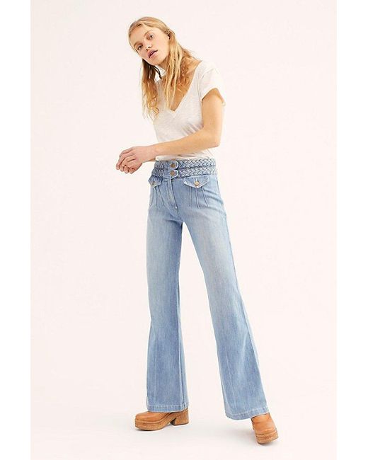 Free People Blue Stoned Immaculate Foxy '70s Bell