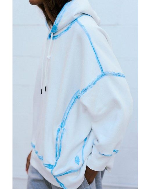 Free People Blue Painted Sprint To The Finish Hoodie