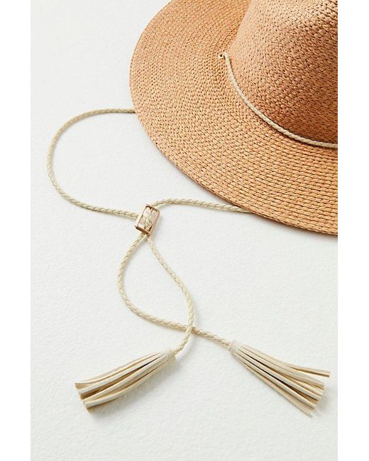 Free People Green Desert Riviera Packable Straw Hat At In Rose