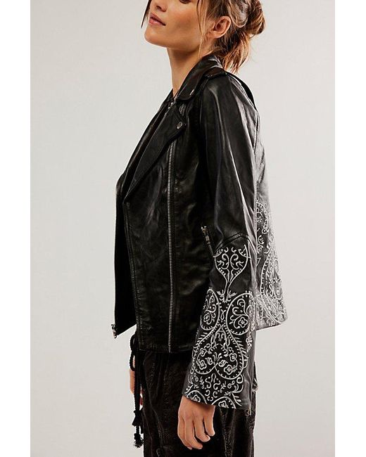 Urban Outfitters Bell Sleeve Moto Jacket At Free People In Black, Size: Small