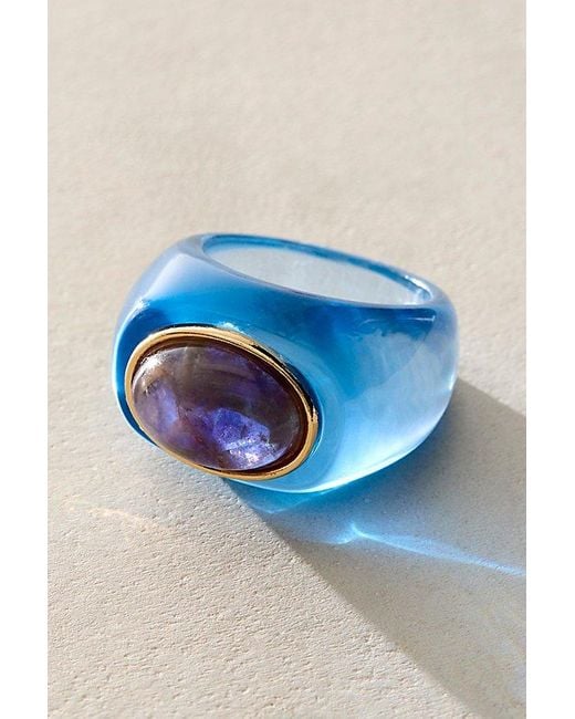 Free People Blue Studio Resin Ring