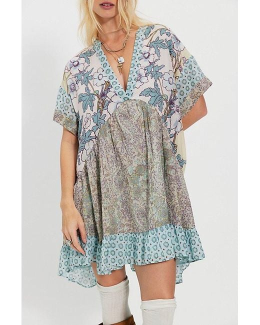 Free People Gray Printed Agnes Dress