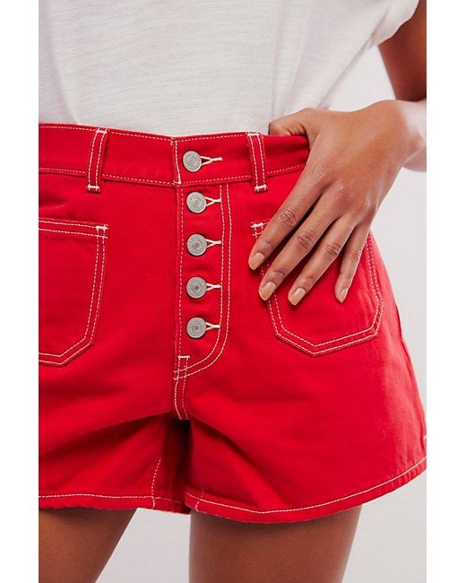 Levi's Red 80'S Mom Shorts