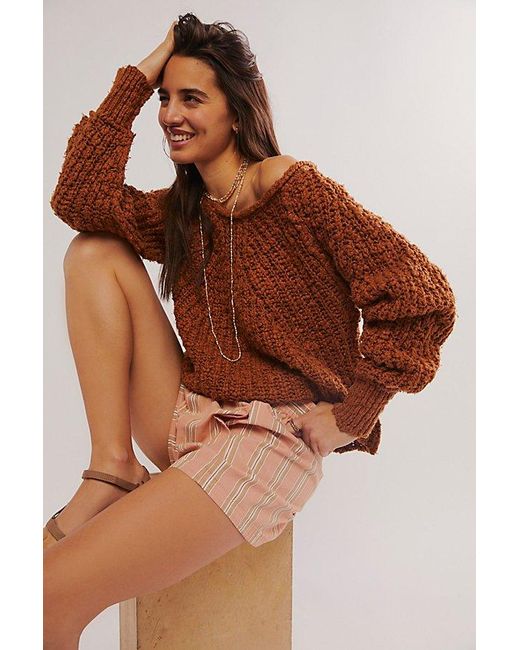 Free People Brown In A Swirl Pullover