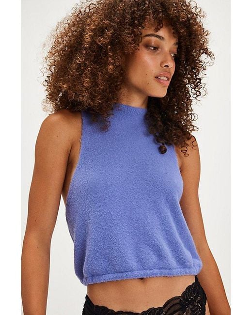 Fuzzy knit crop top best sale