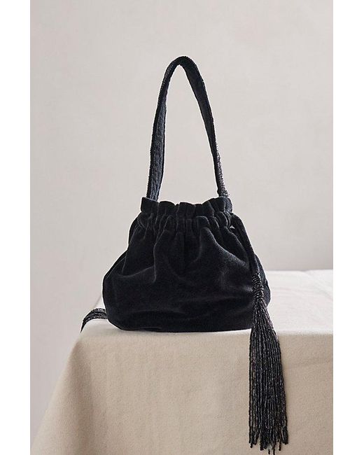 Free People Blue Valentina Velvet Pouch