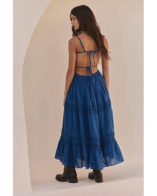 free-est Blue Taking Sides Maxi Dress By
