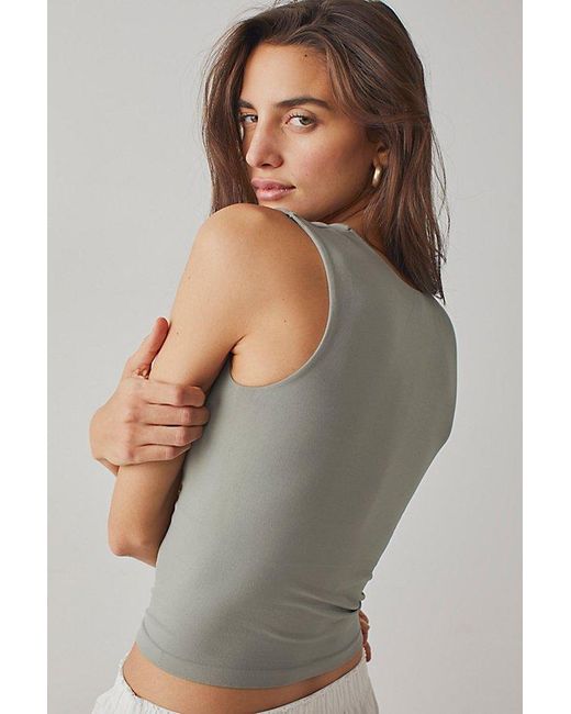 Free People Gray Clean Lines Muscle Cami