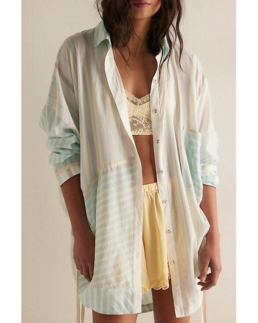 Intimately By Free People Black Enjoy The Stripe Lounge Shirt Top By