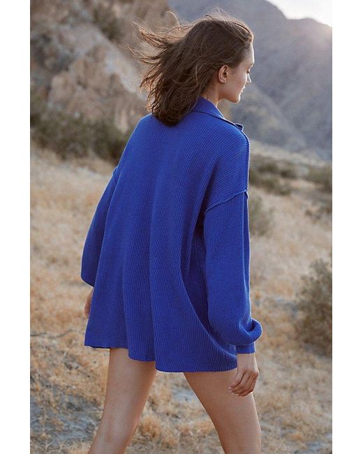 Free People Blue Picnic Sweater Mini Dress