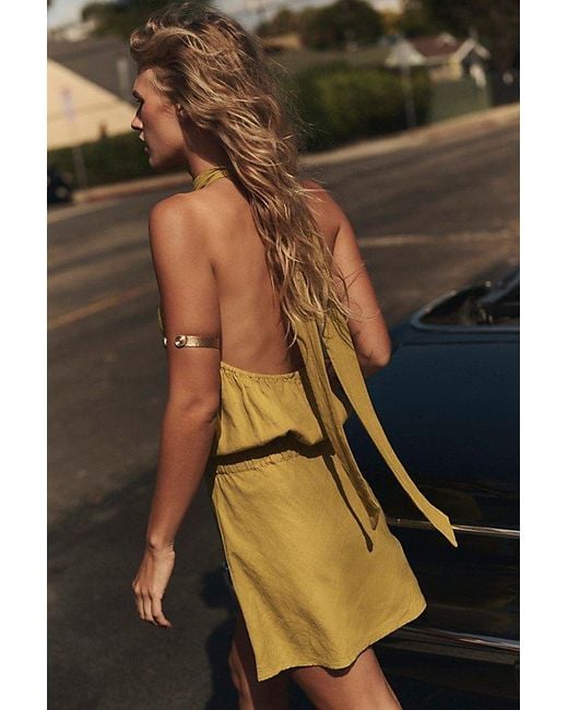 free-est Multicolor Sandshell Linen Drea Mini Dress By