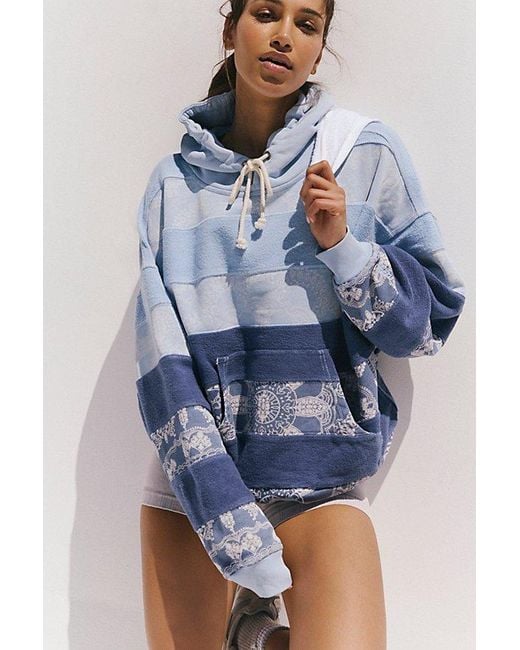 Fp Movement Blue Final Call Bandana Logo Hoodie