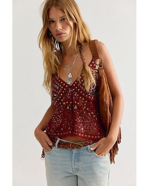 Free People Brown Highway Tank Top