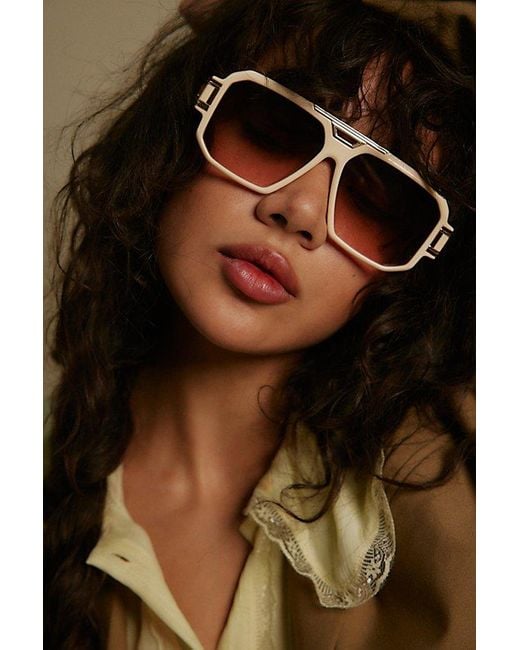 Free People Natural Corfu Oversized Aviator Sunglasses