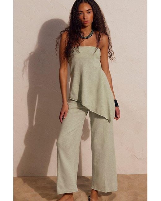 Free People Brown Krista Cotton-Linen Sweater Set By