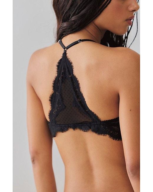 Intimately By Free People Black Fiona Mesh Front-Close Bralette By