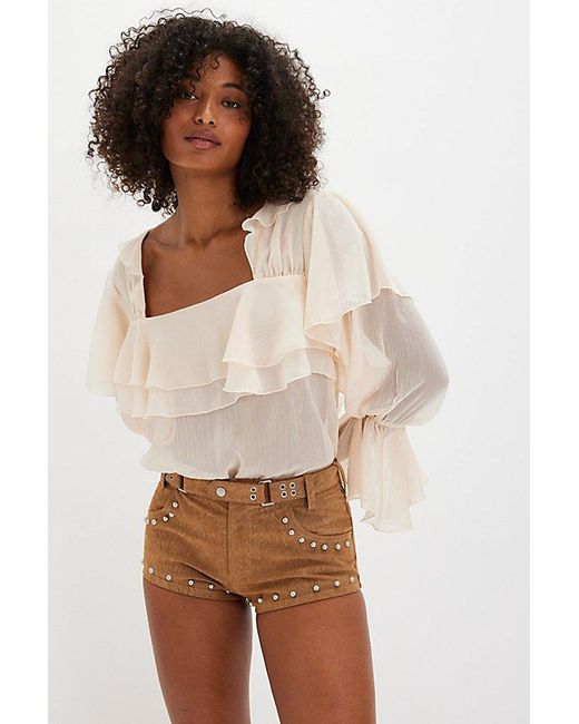 Intimately By Free People Brown Give Me Drama Bodysuit By
