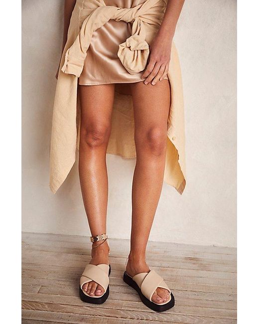 Free People Leather Walsh Crossband Sandals in Beige (Natural) | Lyst UK