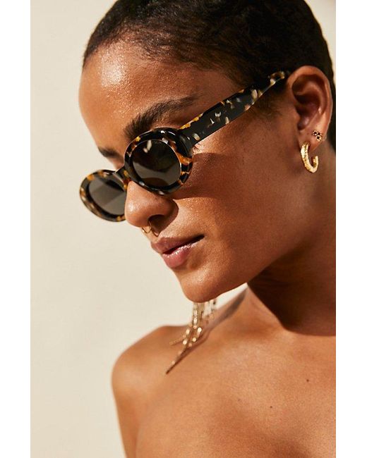 Free People Brown Opal Cat Eye Sunglasses At In Honey Tort