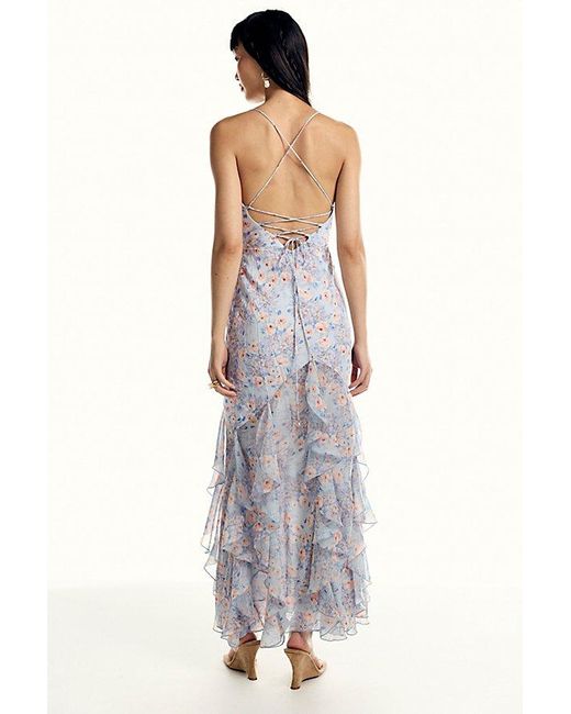 For Love & Lemons Blue Elea Maxi Dress