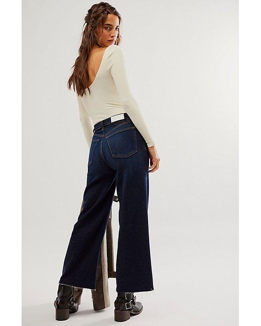 Re/done Blue High-Rise Wide-Leg Cropped Jeans