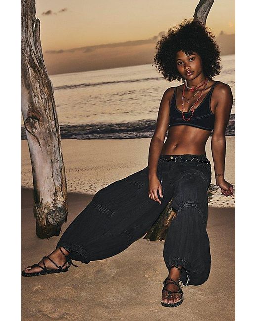 Free People Black Last Word Parachute Pants