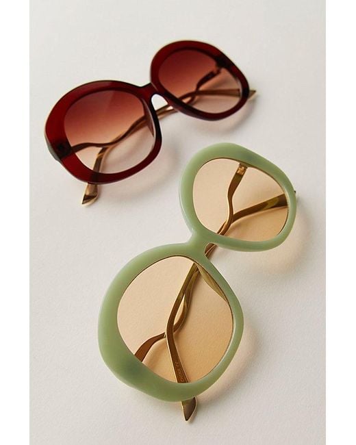 Free People Multicolor Maggie May Oversized Round Sunglasses