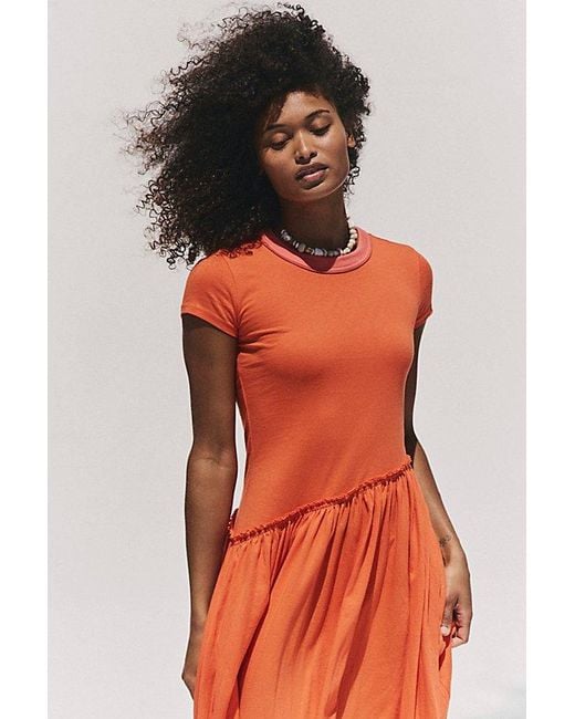 free-est Orange Katerina Midi Dress By