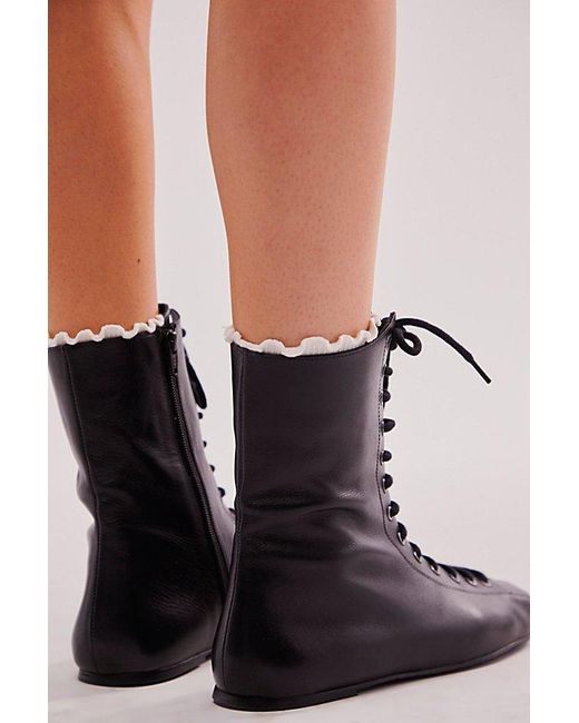 Free People Black Boxing Day Lace Up Boots