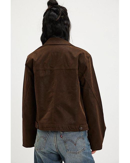 Free People Brown Blair Vegan Suede Jacket