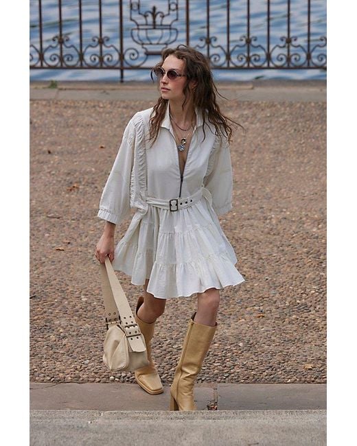 Free People White Hampton Mini Dress