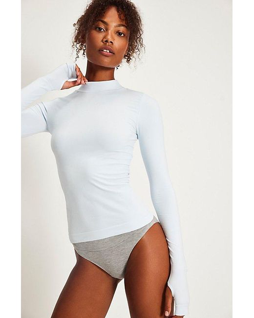 Intimately By Free People White Rocky Seamless Turtleneck Top