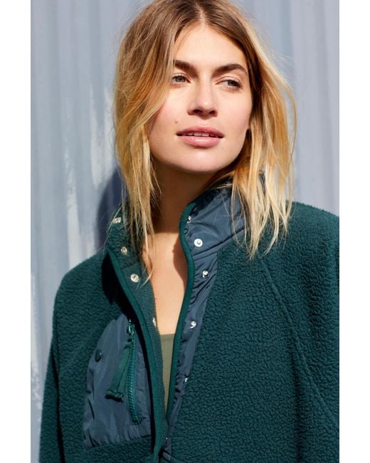 Free People Hit The Slopes Fleece Jacket in Green