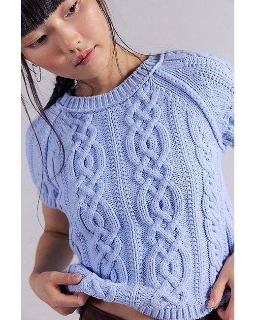 Free People Blue Bubblegum Pullover