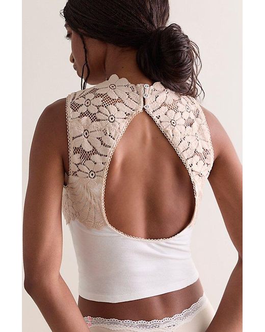 Intimately By Free People Natural Petal Party Mock Neck Tank Top By