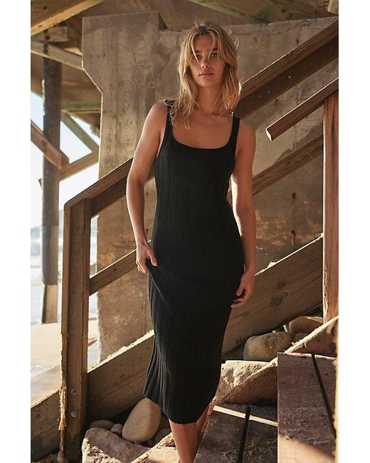 free-est Brown Santos Sweater Midi Dress By